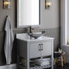 Clear Slate Grey Oval Slipper Tempered Glass Vessel Sink TIS-324G
