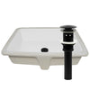 Shallow Rectangular Undermount White Porcelain Sink with Overflow, NP-U193911