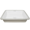 Shallow Rectangular Undermount White Porcelain Sink with Overflow, NP-U193911