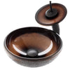 12" Mini Black and Copper Glass Bath Sink