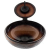12" Mini Black and Copper Glass Bath Sink
