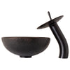 12" Mini Black and Copper Glass Bath Sink