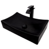 Black Porcelain Vessel Sink and Faucet Combo NSFC-01141MB1408MB