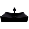 Black Porcelain Vessel Sink and Faucet Combo NSFC-01141MB1408MB