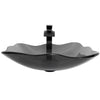 Clear Slate Grey Scalloped Glass Vessel Bathroom Sink Combo Series NSFC-317G136