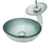 12-inch Silver Foiled Glass Vessel Bath Sink Set
