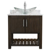 30-inch Bath Vanity w/ Café Mocha Quartz Counter, Sink & Faucet - NOBV-30CM-6001BN-324C116