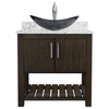 30-inch Bath Vanity w/ Café Mocha Quartz Counter, Sink & Faucet - NOBV-30CM-6001BN-324G116