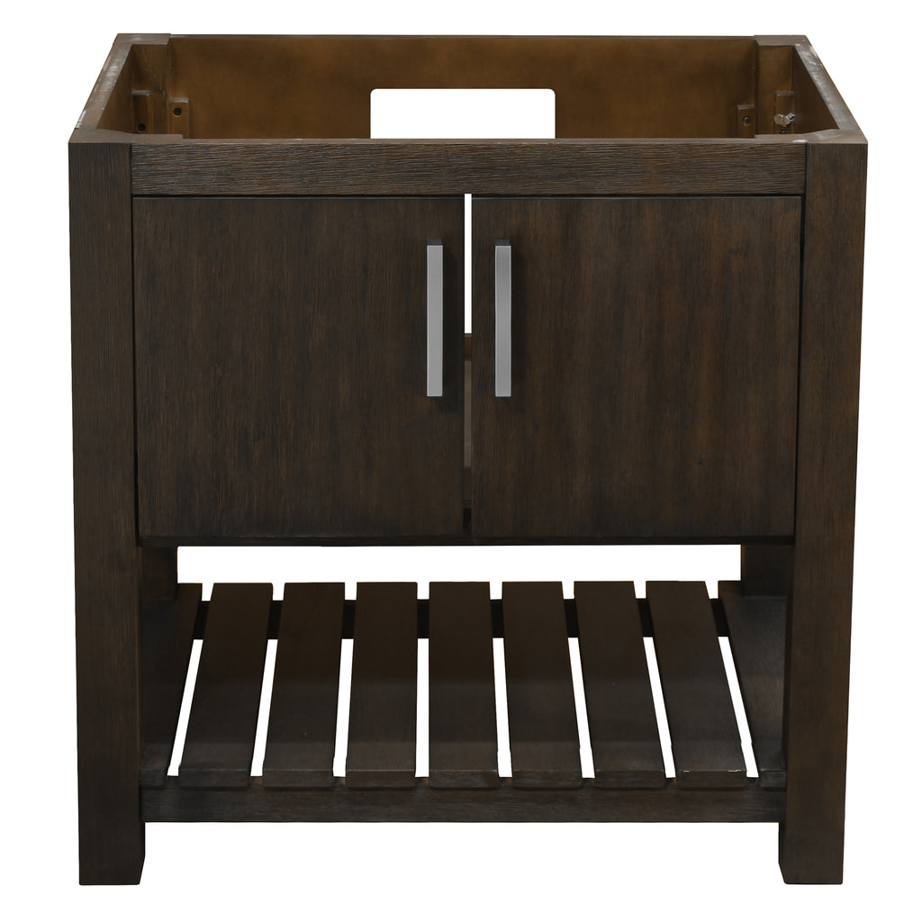 fully assembled 30 inch wood vanity cabinet console with handles