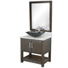 30-inch Bath Vanity w/ Café Mocha Quartz Counter, Sink & Faucet - NOBV-30CM-6001BN-317G136
