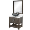 30-inch Bath Vanity w/ Café Mocha Quartz Counter, Sink & Faucet - NOBV-30CM-6001BN-324G136