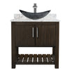 30-inch Bath Vanity w/ Café Mocha Quartz Counter, Sink & Faucet - NOBV-30CM-6001BN-324G136