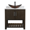 30-inch Bath Vanity w/ Café Mocha Quartz Counter, Sink & Faucet - NOBV-30CM-6001BN-324T136