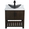 30-inch Bath Vanity w/ Carrara White Marble Counter, Sink & Faucet - NOBV-30CM-CARMB-324G136