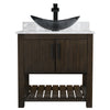 30-inch Bath Vanity w/ Carrara White Marble Counter, Sink & Faucet - NOBV-30CM-CARMB-324G136