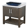 30-inch Bath Vanity with Carrara White Marble Counter and Sink - NOBV-30CM-CAR-19034