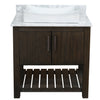 30-inch Bath Vanity with Carrara White Marble Counter and Sink - NOBV-30CM-CAR-01141