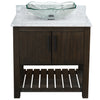 30-inch Bath Vanity with Carrara White Marble Counter and Sink - NOBV-30CM-CAR-317C