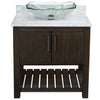 30-inch Bath Vanity with Carrara White Marble Counter and Sink - NOBV-30CM-CAR-317C