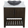 30-inch Bath Vanity with Carrara White Marble Counter and Sink - NOBV-30CM-CAR-317G