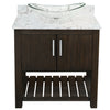 30-inch Bath Vanity with Cafe Mocha Quartz Counter and Sink - NOBV-30CM-6001-324C