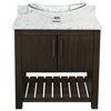 30-inch Bath Vanity with Cafe Mocha Quartz Counter and Sink - NOBV-30CM-6001-324C