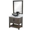30-inch Bath Vanity w/ Carrara White Marble Counter, Sink & Faucet - NOBV-30CM-CARMB-324G136