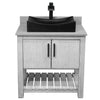 30-inch Bath Vanity w/ Storm Grey Quartz Counter, Sink & Faucet - NOBV-30SG-280MB-01141MB136