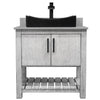 30-inch Bath Vanity w/ Storm Grey Quartz Counter, Sink & Faucet - NOBV-30SG-280MB-01141MB136