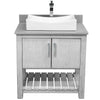 30-inch Bath Vanity w/ Storm Grey Quartz Counter, Sink & Faucet - NOBV-30SG-280CH-01141368