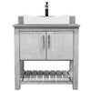 30-inch Bath Vanity w/ Storm Grey Quartz Counter, Sink & Faucet - NOBV-30SG-280CH-01141368