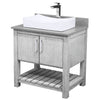 30-inch Bath Vanity w/ Storm Grey Quartz Counter, Sink & Faucet - NOBV-30SG-280CH-01141368