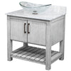 30-inch Bath Vanity with Carrara White Marble Counter and Sink - NOBV-30SG-CAR-324C