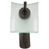 bathroom vessel faucet in oil rubbed bronze with clear glass