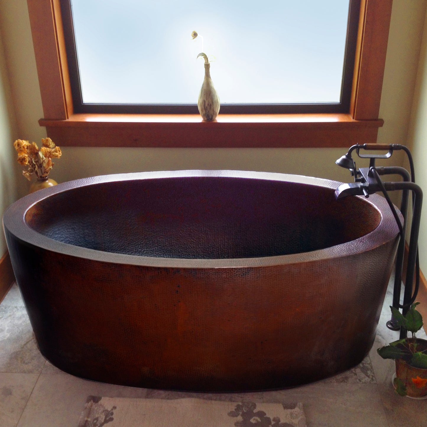 Hand Hammered Copper Tub