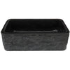 Single Bowl Kitchen Sink in Black Granite Chiseled Apron