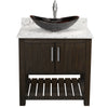 30-inch Bath Vanity w/ Café Mocha Quartz Counter, Sink & Faucet - NOBV-30CM-6001BN-0088031-116