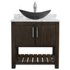 30-inch Bath Vanity w/ Café Mocha Quartz Counter, Sink & Faucet - NOBV-30CM-6001BN-0088031-116