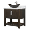 30-inch Bath Vanity w/ Café Mocha Quartz Counter, Sink & Faucet - NOBV-30CM-6001BN-0088031-116