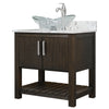 30-inch Bath Vanity w/ Café Mocha Quartz Counter, Sink & Faucet - NOBV-30CM-6001BN-324C116