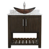 30-inch Bath Vanity w/ Café Mocha Quartz Counter, Sink & Faucet - NOBV-30CM-6001BN-324T116