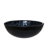 Mini 12" Hand Painted Black and Silver Glass Vessel Sink NOHP-G012-12