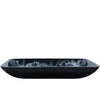 Hand Painted Black and Silver Rectangle Glass Vessel Bath Sink