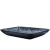 Hand Painted Black and Silver Rectangle Glass Vessel Bath Sink