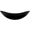 black and silver oval glass vessel sink
