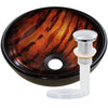 Mini 12" Hand Painted Brown Camouflage Glass Vessel Sink NOHP-G025-12