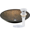 Hand Painted Green Khaki Glass Vessel Bath Sink NOHP-G031