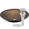 Hand Painted Green Khaki Glass Vessel Bath Sink NOHP-G031