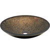 Hand Painted Green Khaki Glass Bath Sink Combo NSFC-031001BN