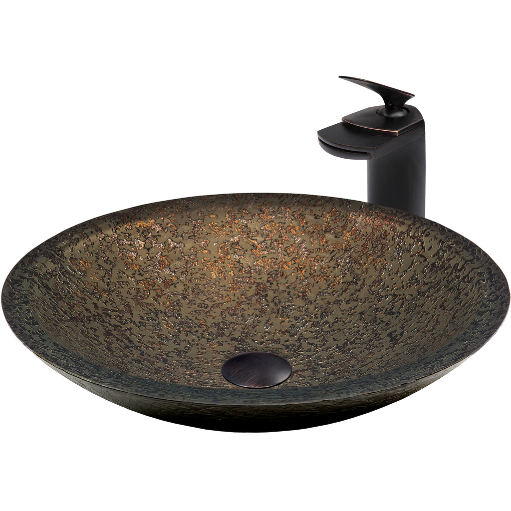 Forest green glass bath sink set